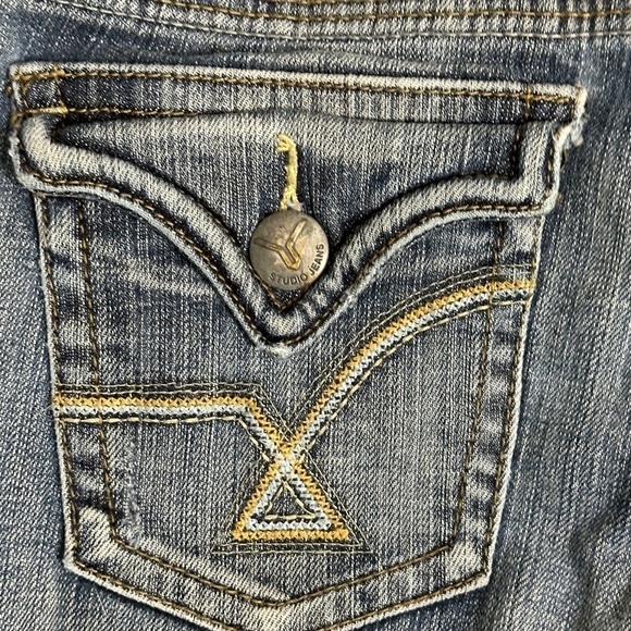 Vigoss Studio Distressed Cuffed The New York Capri Jeans 27 - Picture 4 of 9